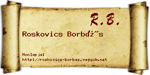 Roskovics Borbás névjegykártya